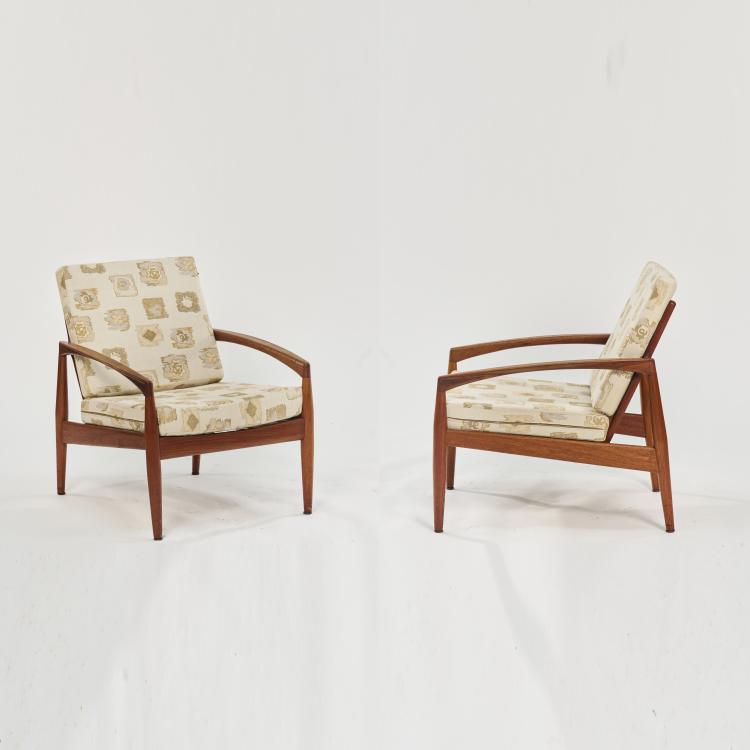 Hauptbild zu Objekt, Two 'Paperknife - Series 121' armchairs, 1956, Kai Kristiansen, Olesen, Magnus, D&auml;nemark, 170B 411