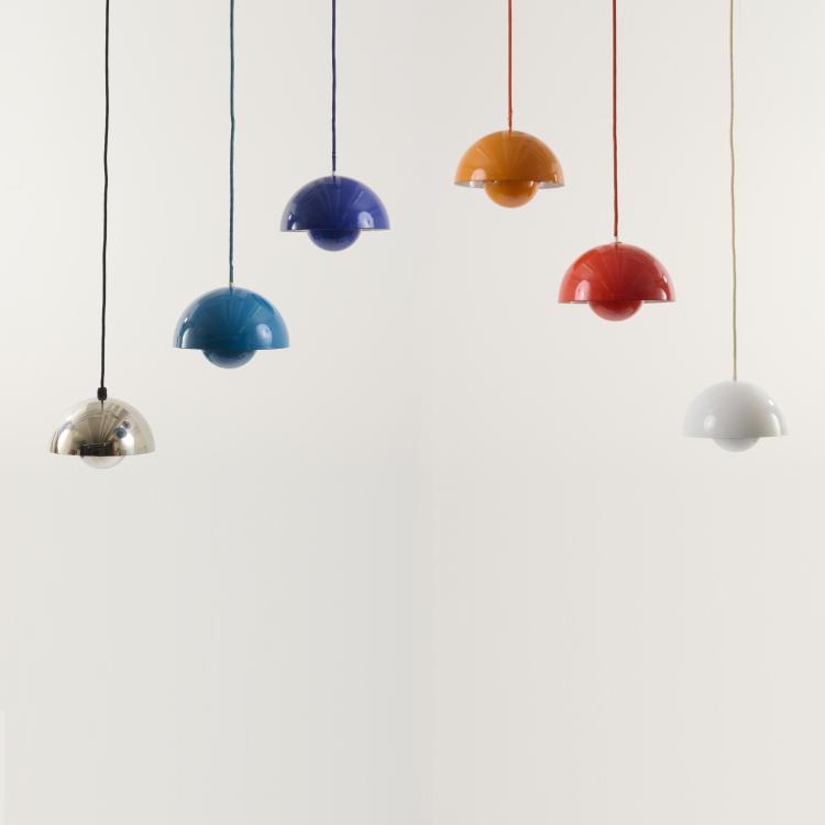 Hauptbild zu Objekt, Sechs Deckenleuchten 'Flowerpot', 1968, Verner Panton, Poulsen, Louis, Kopenhagen, 170B 438