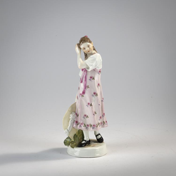 Hauptbild zu Objekt, 'Girl with Straw Hat', 1905-10, Karl Theodor Eichler, Meissen, KPM, 171C 532