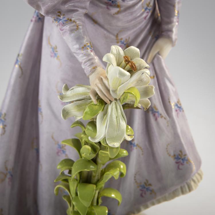 Bild 6 zu Objekt, 'Dame, Lilien pfl&uuml;ckend', 1897, Emmerich Andresen, Meissen, KPM, 171C 521