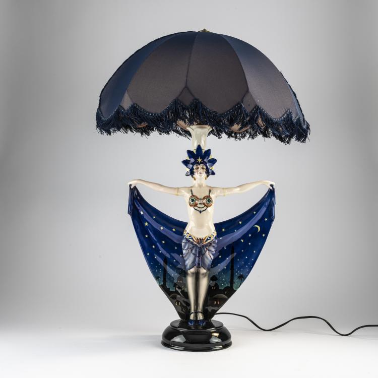 Hauptbild zu Objekt, Tischleuchte 'Haremstanz', um 1925, Josef Lorenzl, Goldscheider, Wien, 171C 577