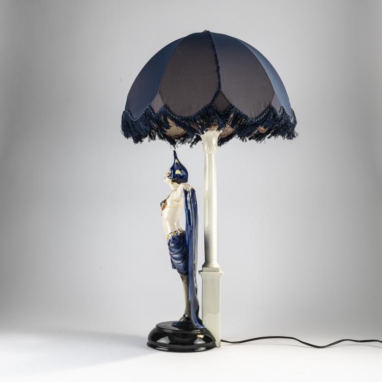 Bild 1 zu Objekt, Tischleuchte 'Haremstanz', um 1925, Josef Lorenzl, Goldscheider, Wien, 171C 577