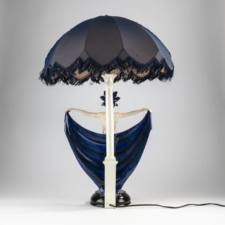 Bild 2 zu Objekt, Tischleuchte 'Haremstanz', um 1925, Josef Lorenzl, Goldscheider, Wien, 171C 577