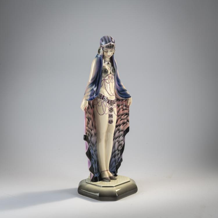 Bild 1 zu Objekt, Lampenfu&szlig; 'Stehende Haremst&auml;nzerin', um 1929, Josef Lorenzl, Goldscheider, Wien, 171C 591