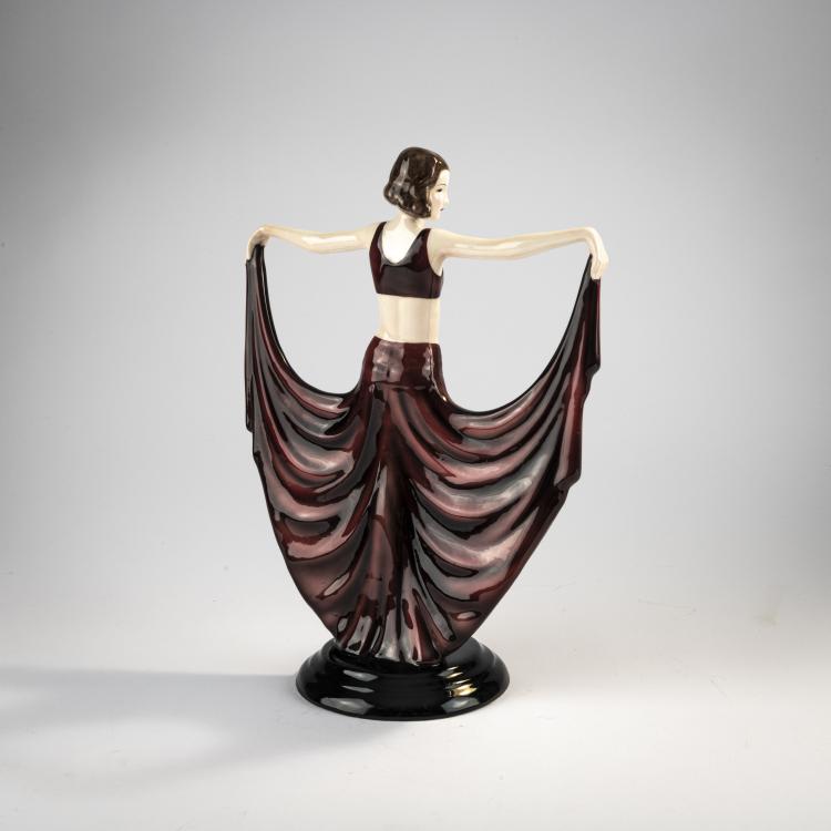 Bild 2 zu Objekt, 'Stehende T&auml;nzerin im langen Rock', um 1931, Josef Lorenzl, Goldscheider, Wien, 171C 596