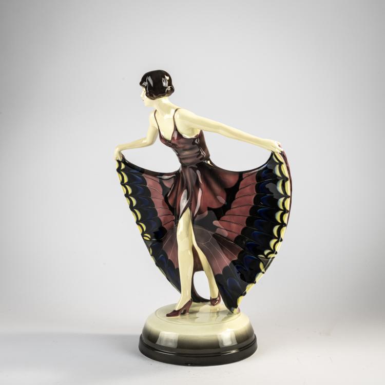 Bild 5 zu Objekt, 'Standing Dancer in Butterfly Dress', c. 1928, Josef Lorenzl, Goldscheider, Wien, 171C 585