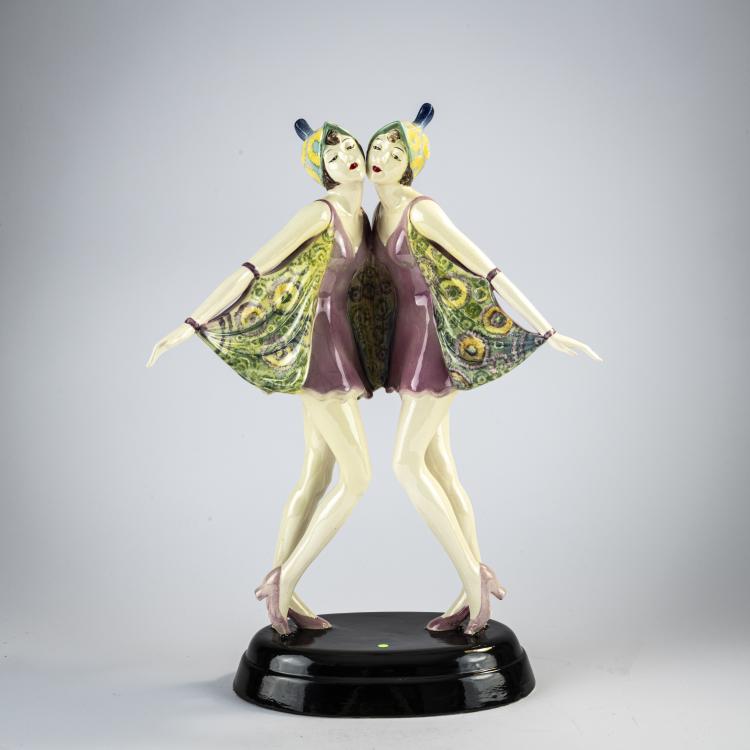 Hauptbild zu Objekt, 'Turteltauben', 1927/28, Stephan Dakon, Goldscheider, Wien, 171C 583