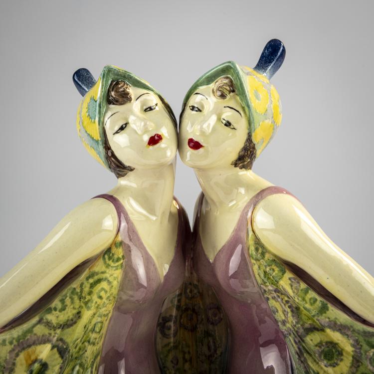 Bild 1 zu Objekt, 'Turteltauben', 1927/28, Stephan Dakon, Goldscheider, Wien, 171C 583