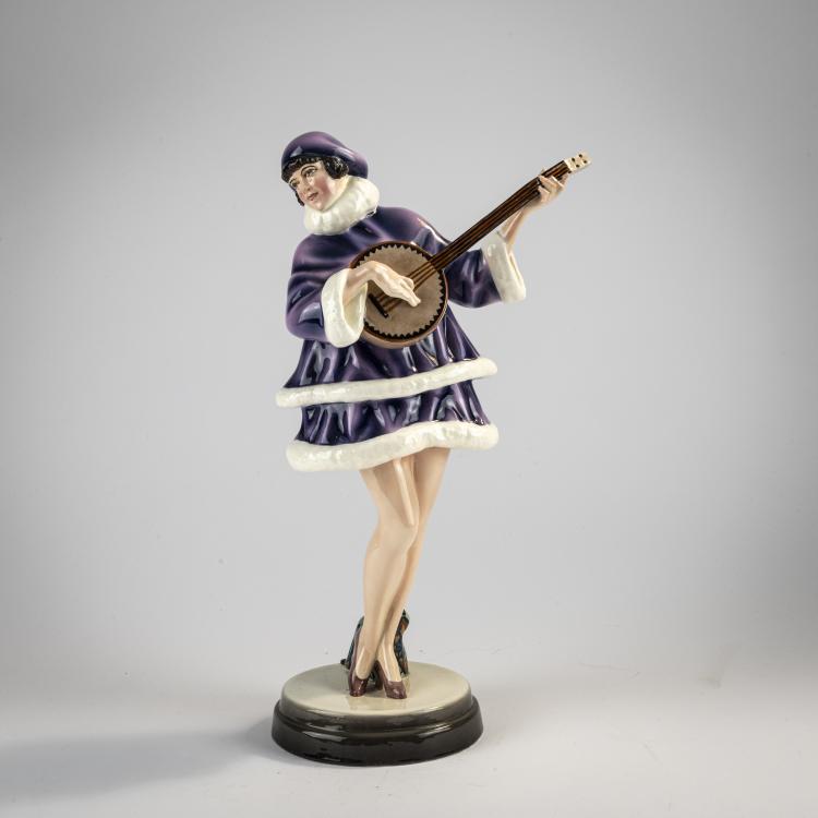 Hauptbild zu Objekt, Banjospiel (Zerline Balten), 1927, Stephan Dakon, Goldscheider, Wien, 171C 582