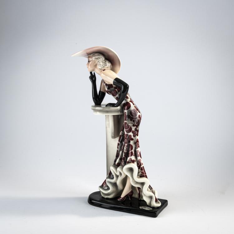 Bild 4 zu Objekt, 'Elegant lady with large hat and long gloves', 1936, Friedrich Goldscheider, Goldscheider, Wien, 171C 598