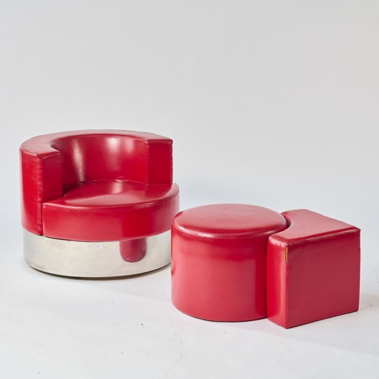 Bild 1 zu Objekt, Two armchairs, two poufs and two side tables 'Mala', 1969, Franco Fraschini, 170A 101