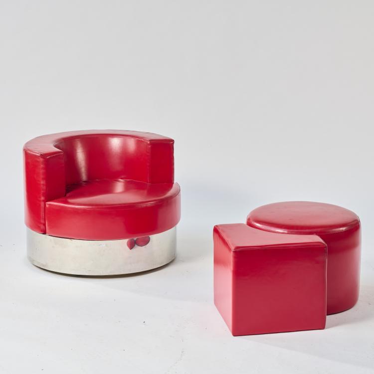 Bild 2 zu Objekt, Two armchairs, two poufs and two side tables 'Mala', 1969, Franco Fraschini, 170A 101