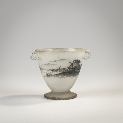 Miniature 'Delft' vase with handles, 1899