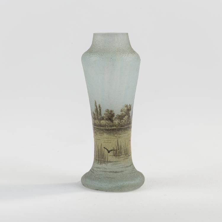 Hauptbild zu Objekt, Miniaturvase 'Paysage lacustre', um 1905, Daum Fr&egrave;res, Nancy, 171A 44