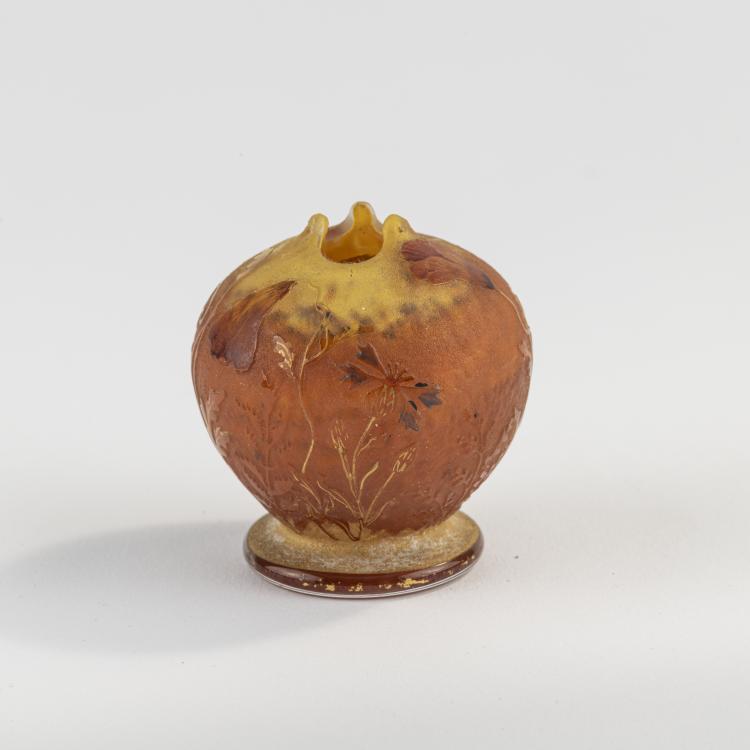 Hauptbild zu Objekt, Miniaturvase 'Coquelicot et Bleuets', um 1900, Daum Fr&egrave;res, Nancy, 171A 29