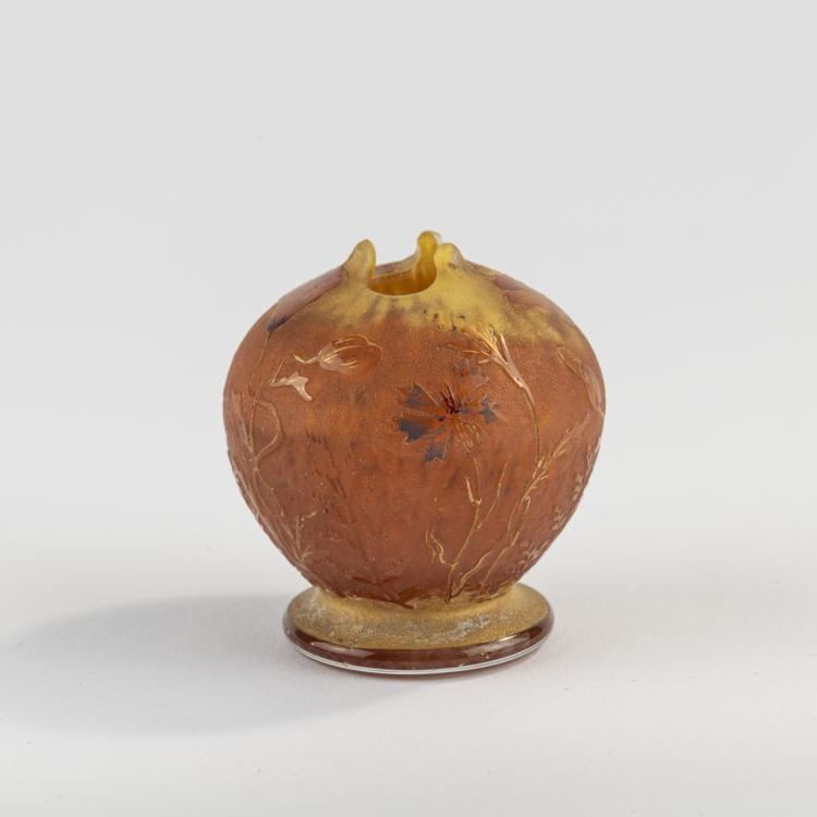 Bild 1 zu Objekt, Miniaturvase 'Coquelicot et Bleuets', um 1900, Daum Fr&egrave;res, Nancy, 171A 29