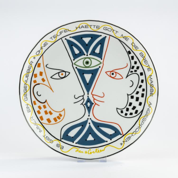 Bild 1 zu Objekt, Vier K&uuml;nstlerteller Rosenthal, 1974 - 1978, Max Bill,Jean Cocteau,Salvador Dal&iacute;,Otto Piene, Rosenthal sudio-linie, 172C 415