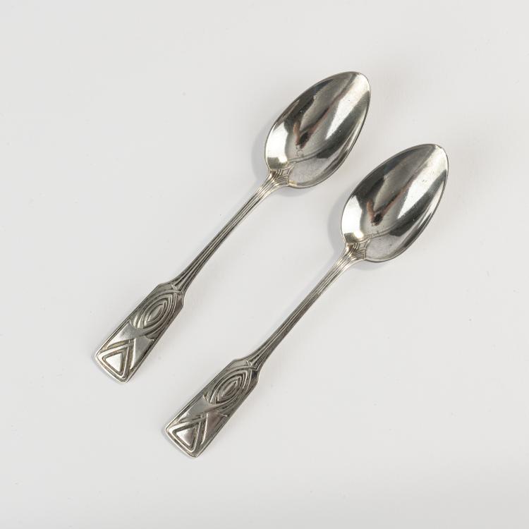 Bild 1 zu Objekt, Zwei Kaffeel&ouml;ffel 'Behrens' - '4800', 1900/01, Peter Behrens, R&uuml;ckert, M.J., Mainz, 171B 413