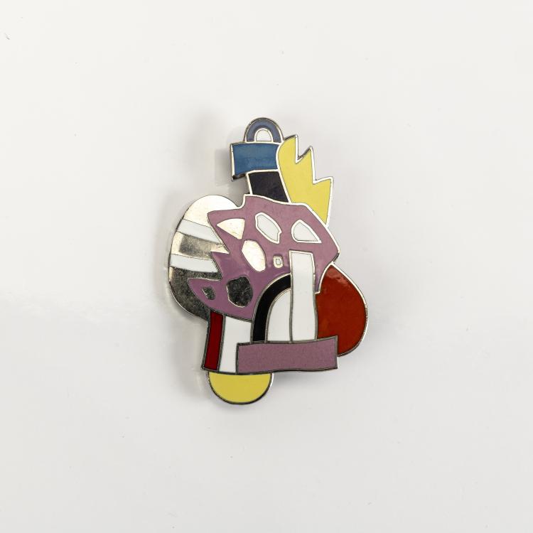 Hauptbild zu Objekt, Brooch 'OPTIMA', 1980s, Ettore Sottsass, Mephis for ACME, Los Angeles, 172D 580
