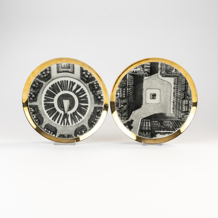 Hauptbild zu Objekt, Two plates from the 'Les 15 Ans de Maison & Jardin' series, 1965, Piero Fornasetti, Fornasetti, Mailand, 170A 115