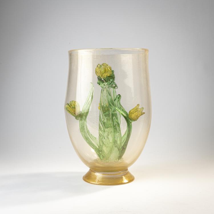 Bild 1 zu Objekt, Vase object with plant, c. 1940, Flavio Poli (attributed), Seguso Vetri d'Arte, Murano (zugeschrieben/attr.), 170C 638