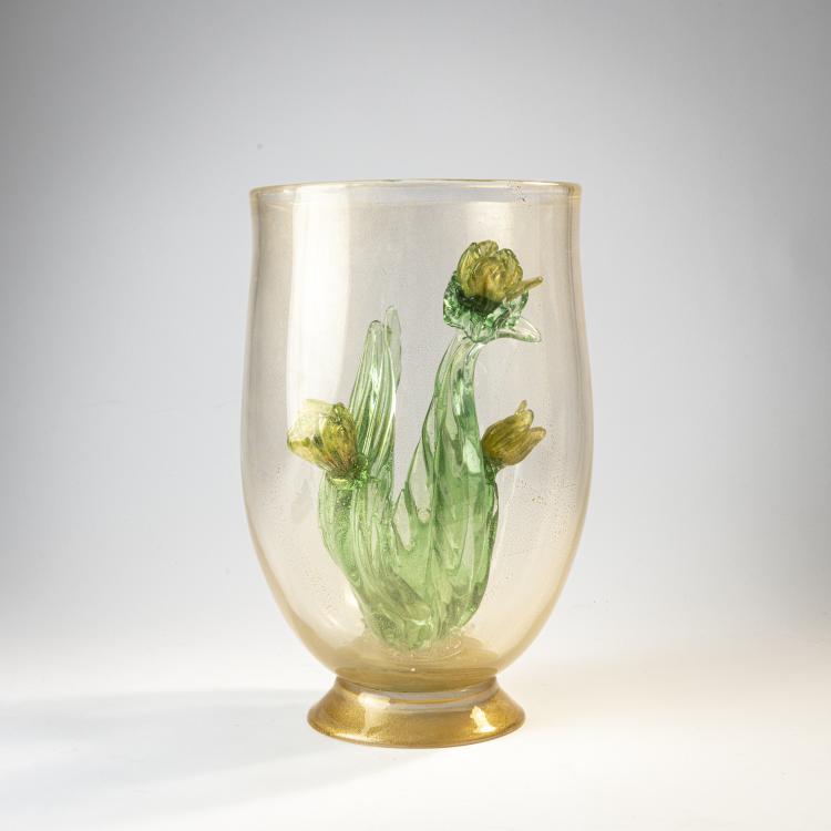 Bild 2 zu Objekt, Vase object with plant, c. 1940, Flavio Poli (attributed), Seguso Vetri d'Arte, Murano (zugeschrieben/attr.), 170C 638