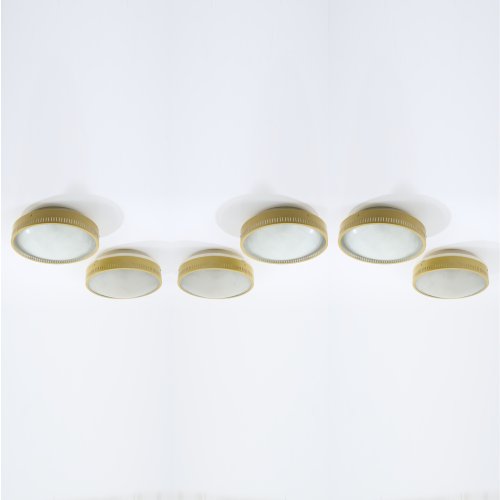 Six '1152' ceiling lights, 1950s