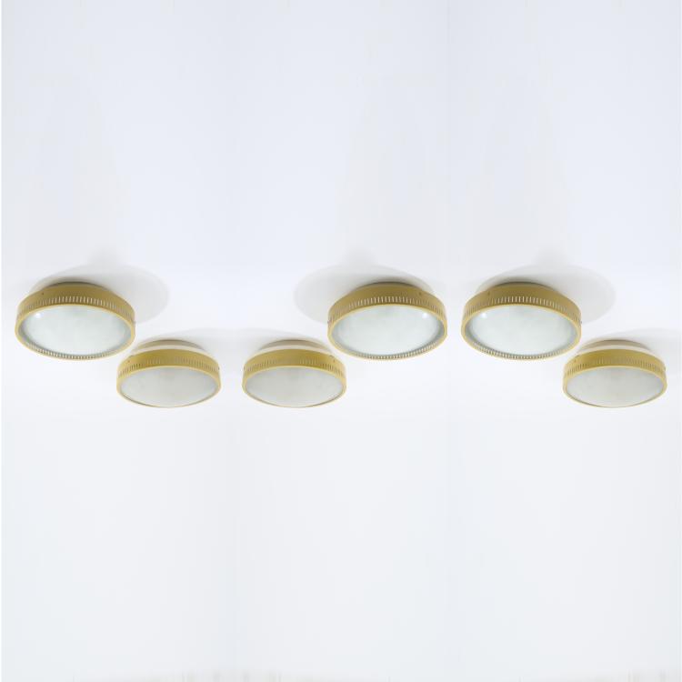 Hauptbild zu Objekt, Six '1152' ceiling lights, 1950s, Stilnovo, Mailand, 170A 38