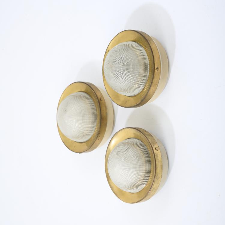 Hauptbild zu Objekt, Drei Deckenleuchten, um 1959, Stilnovo, Mailand, 170A 37