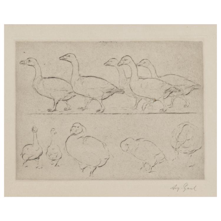 Bild 5 zu Objekt, Skizze f&uuml;r den B&auml;renbrunnen (Warenhaus Wertheim in Berlin), um 1900 und Skizzen Tierstudien, um 1920, August Gaul, 172C 393