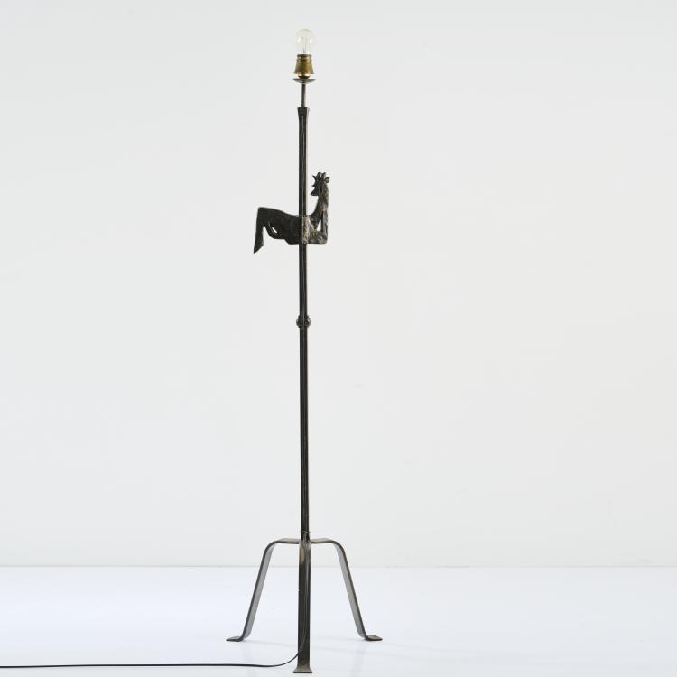 Bild 1 zu Objekt, Floor lamp 'Le Chant du Coq', c. 1950, Jean Touret, Atelier Marolles, Frankreich, 170B 482