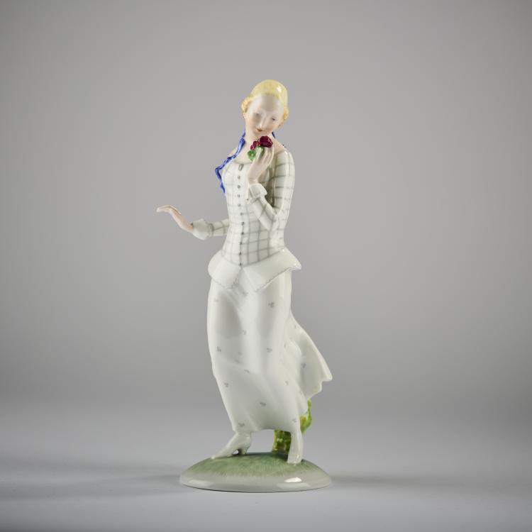 Hauptbild zu Objekt, 'Die ersten Rosen', um 1930, Ida Schwetz-Lehmann, Augarten, Wien, 171C 481