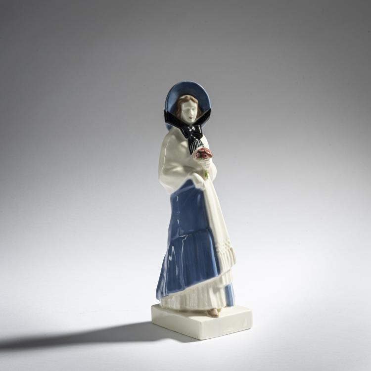 Hauptbild zu Objekt, 'Girl with a Bouquet of Flowers', c. 1910, Hugo F. Kirsch, Kirsch, Hugo F., Wien, 171C 612