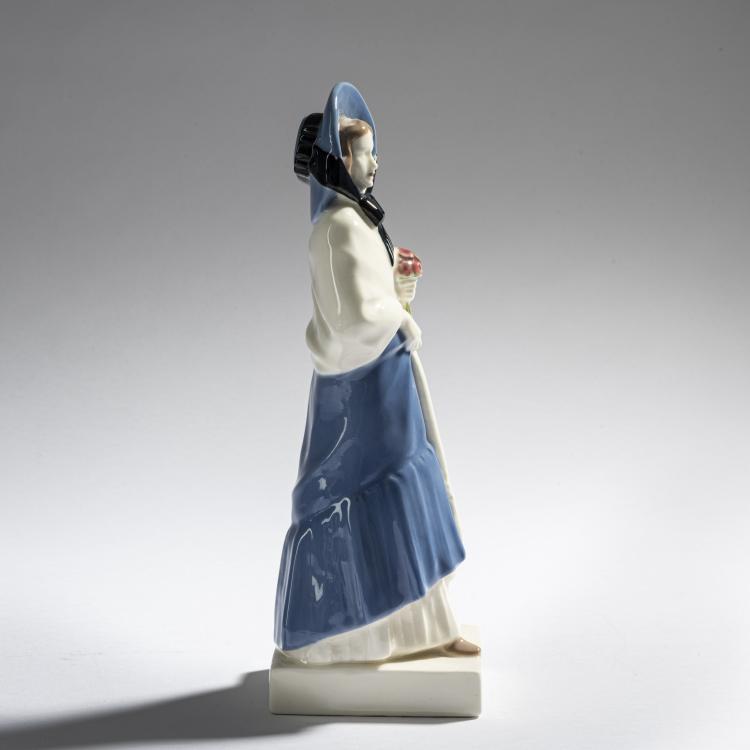 Bild 1 zu Objekt, 'Girl with a Bouquet of Flowers', c. 1910, Hugo F. Kirsch, Kirsch, Hugo F., Wien, 171C 612