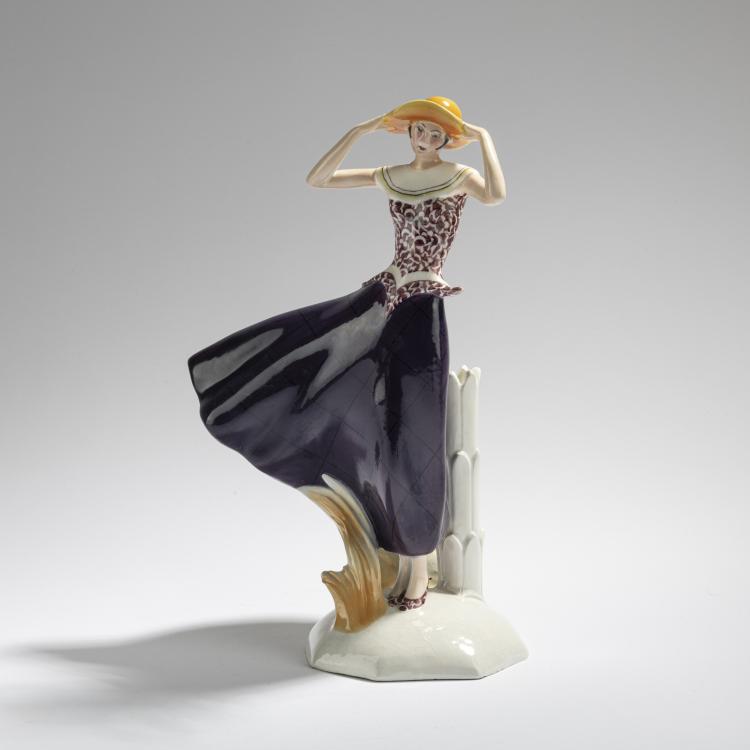 Hauptbild zu Objekt, Lamp base 'Young Lady Standing in the Wind', 1929-39, Marcell Goldscheider, Goldscheider, Marcell, Wien, 171C 561