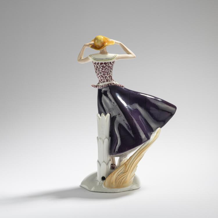 Bild 1 zu Objekt, Lamp base 'Young Lady Standing in the Wind', 1929-39, Marcell Goldscheider, Goldscheider, Marcell, Wien, 171C 561