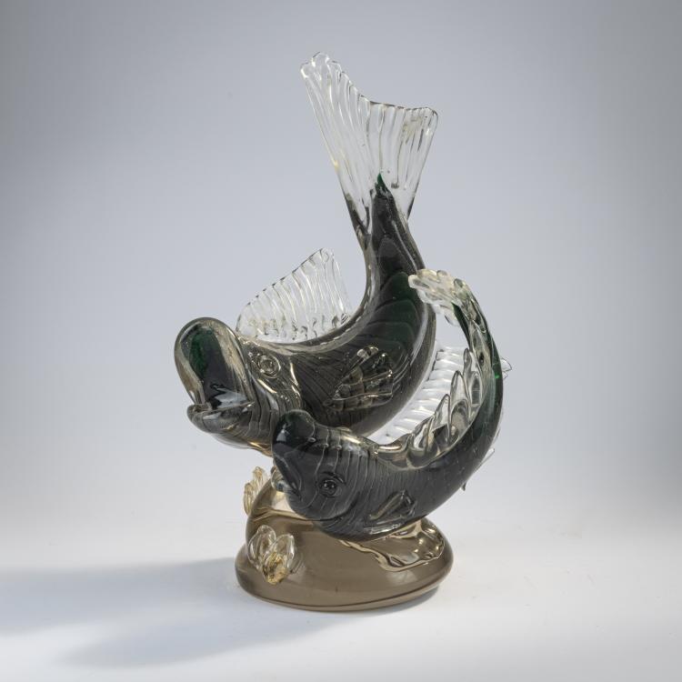 Hauptbild zu Objekt, Two fish, c. 1940, Alfredo Barbini, V.A.M.S.A., Murano, 170C 518