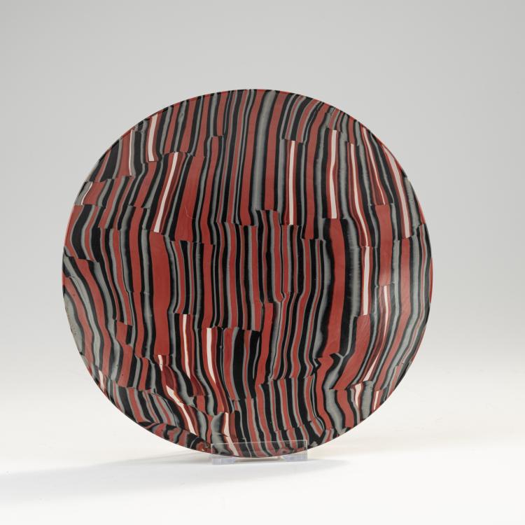Bild 1 zu Objekt, Probably unique 'Murrine opaque plate, c. 1940, Carlo Scarpa, Venini & C., Murano, 173C 610