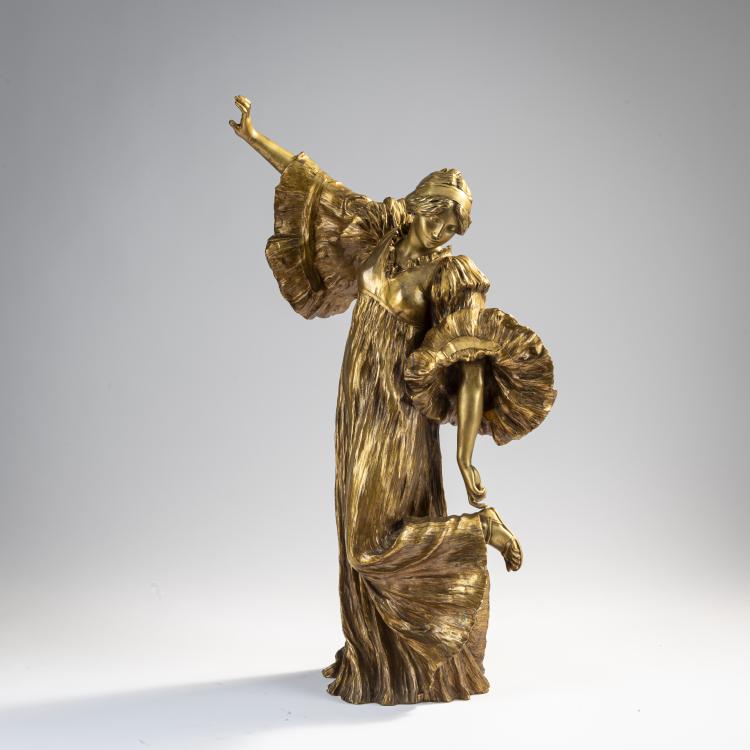 Bild 1 zu Objekt, 'Danseuse au Cothurne' from the table decoration 'le Jeu de l'Echarpe', 1898, Agathon L&eacute;onard, 171B 311