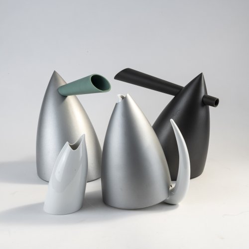 Two 'Hot Bertaa' coffeepots, 'Ti Tang' tea pot and 'Sumi Tang' creamer, 1990/91