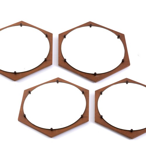 Set of four wall mirrors, 1950s