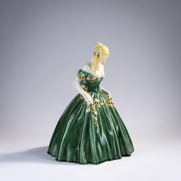 Bild 1 zu Objekt, 'Krinoline mit Blumengirlande', 1907, Michael Powolny, Gmundner Keramik, 171B 384