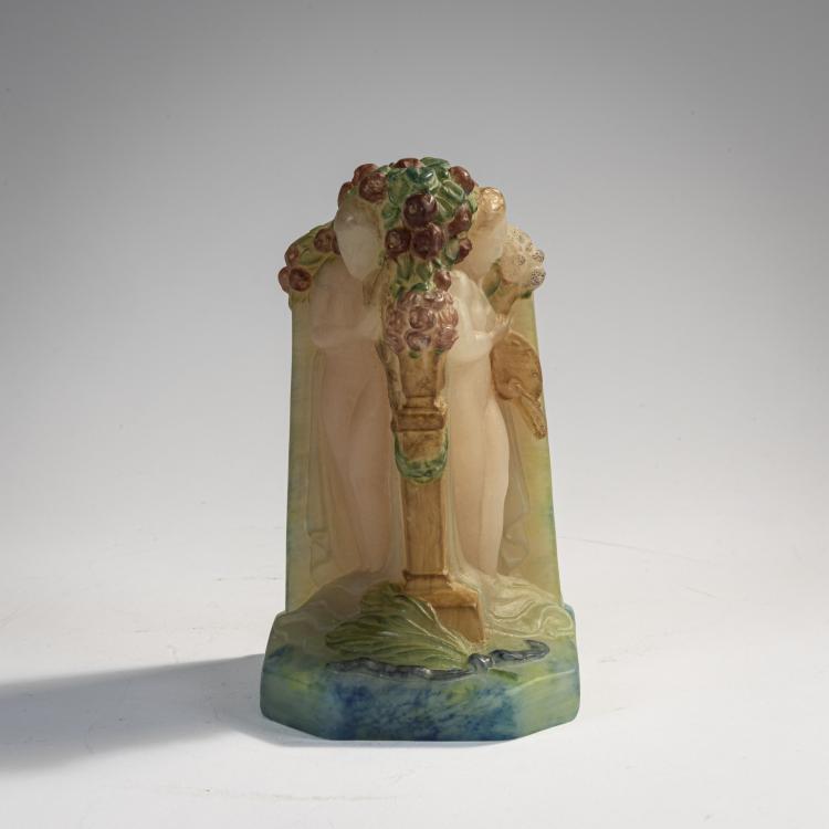 Hauptbild zu Objekt, Zwei Nymphen mit Bl&uuml;tenstaude, um 1922, Henri Mercier, Walter, Amalric, Nancy, 171A 200