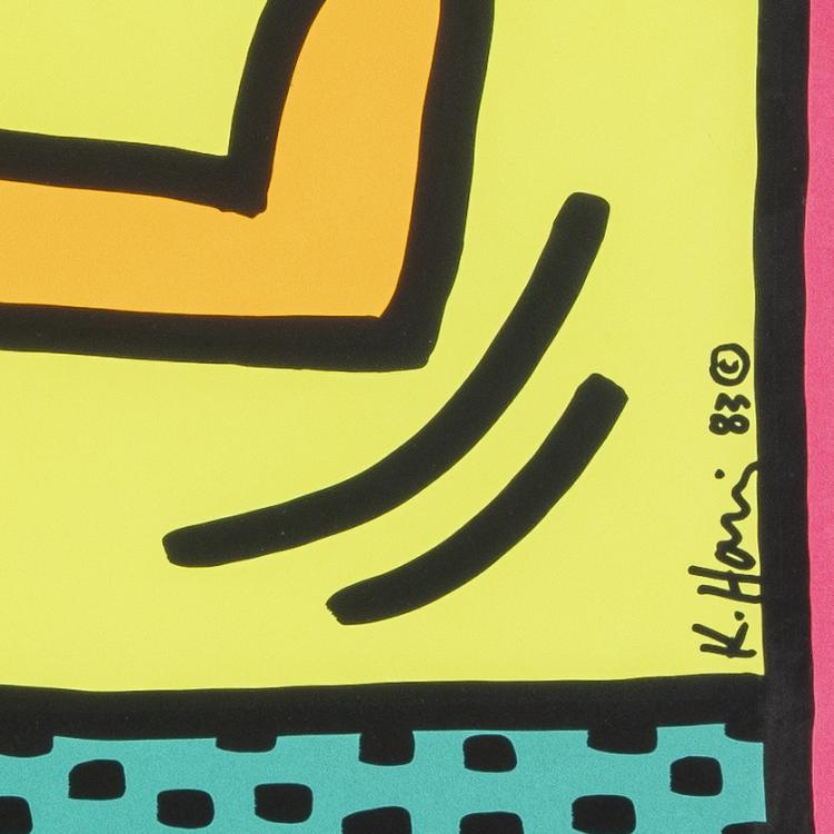 Bild 1 zu Objekt, 3 Farbplakate 'Montreux Jazz De Festival (Green, Pink & Yellow)', 1983, Keith Haring, Montreux Jazz Festival Foundation; Albin Uldry, Bern, 172C 449