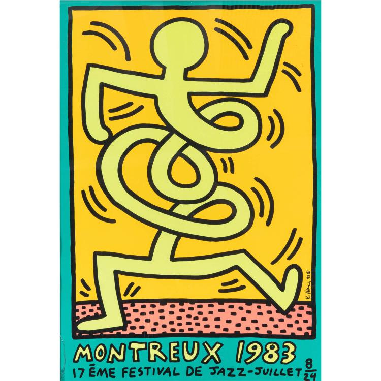 Bild 2 zu Objekt, 3 Farbplakate 'Montreux Jazz De Festival (Green, Pink & Yellow)', 1983, Keith Haring, Montreux Jazz Festival Foundation; Albin Uldry, Bern, 172C 449
