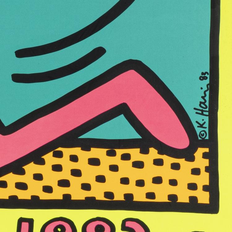 Bild 5 zu Objekt, 3 Farbplakate 'Montreux Jazz De Festival (Green, Pink & Yellow)', 1983, Keith Haring, Montreux Jazz Festival Foundation; Albin Uldry, Bern, 172C 449