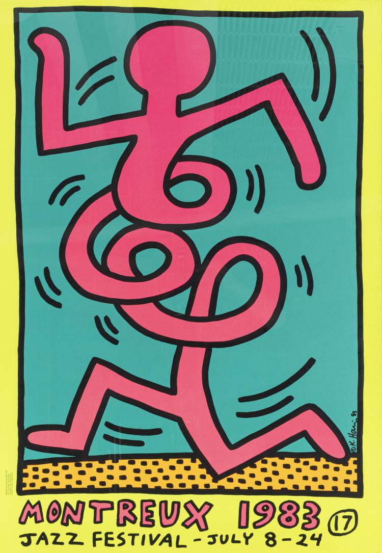 Bild 6 zu Objekt, 3 Farbplakate 'Montreux Jazz De Festival (Green, Pink & Yellow)', 1983, Keith Haring, Montreux Jazz Festival Foundation; Albin Uldry, Bern, 172C 449