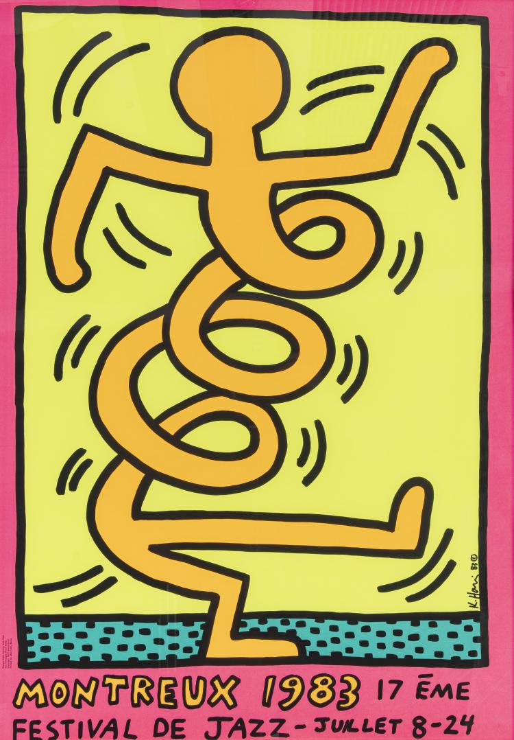 Bild 7 zu Objekt, 3 Farbplakate 'Montreux Jazz De Festival (Green, Pink & Yellow)', 1983, Keith Haring, Montreux Jazz Festival Foundation; Albin Uldry, Bern, 172C 449