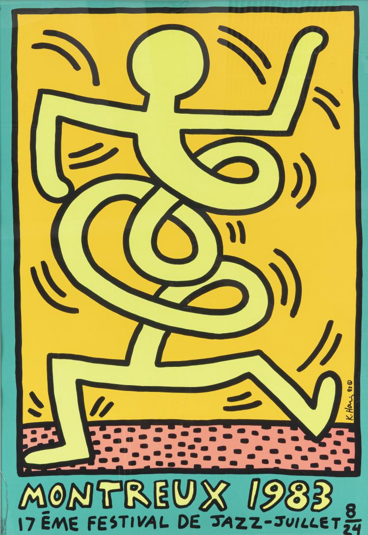 Bild 8 zu Objekt, 3 Farbplakate 'Montreux Jazz De Festival (Green, Pink & Yellow)', 1983, Keith Haring, Montreux Jazz Festival Foundation; Albin Uldry, Bern, 172C 449
