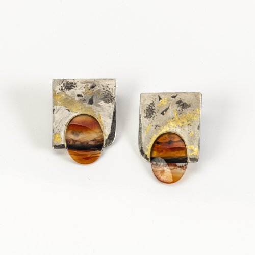 Pair of clip earrings, 1989